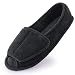 Git-up Women Diabetic Slippers/W Arthritis Edema Adjustable Closure Memory Foam House Shoes Open Toe(10#,Black)