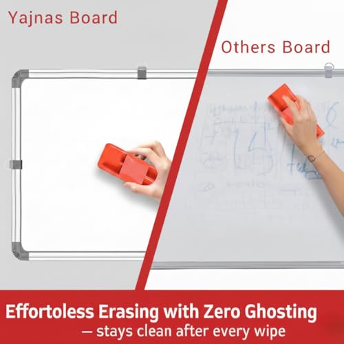 Image of 2 in 1 Learn N Write 1x1.5 Feet Slate for Kids | with Duster, Marker & 10 Pcs Chalk | Double Sided Front for Chalk & Reverse Dry Erase Marker Board with PVC Corners (41x30 cms)-(Green,White)