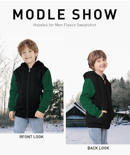Image of GEEK LIGHTING Boys Sherpa Lined Hoodie Kids Fleece Sweatshirt Full Zip Hooded Jacket