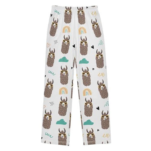 Funny Llamas Alpacas Hand Drawn Boys Pants for Kids Jogger Pants with Pockets S-XL