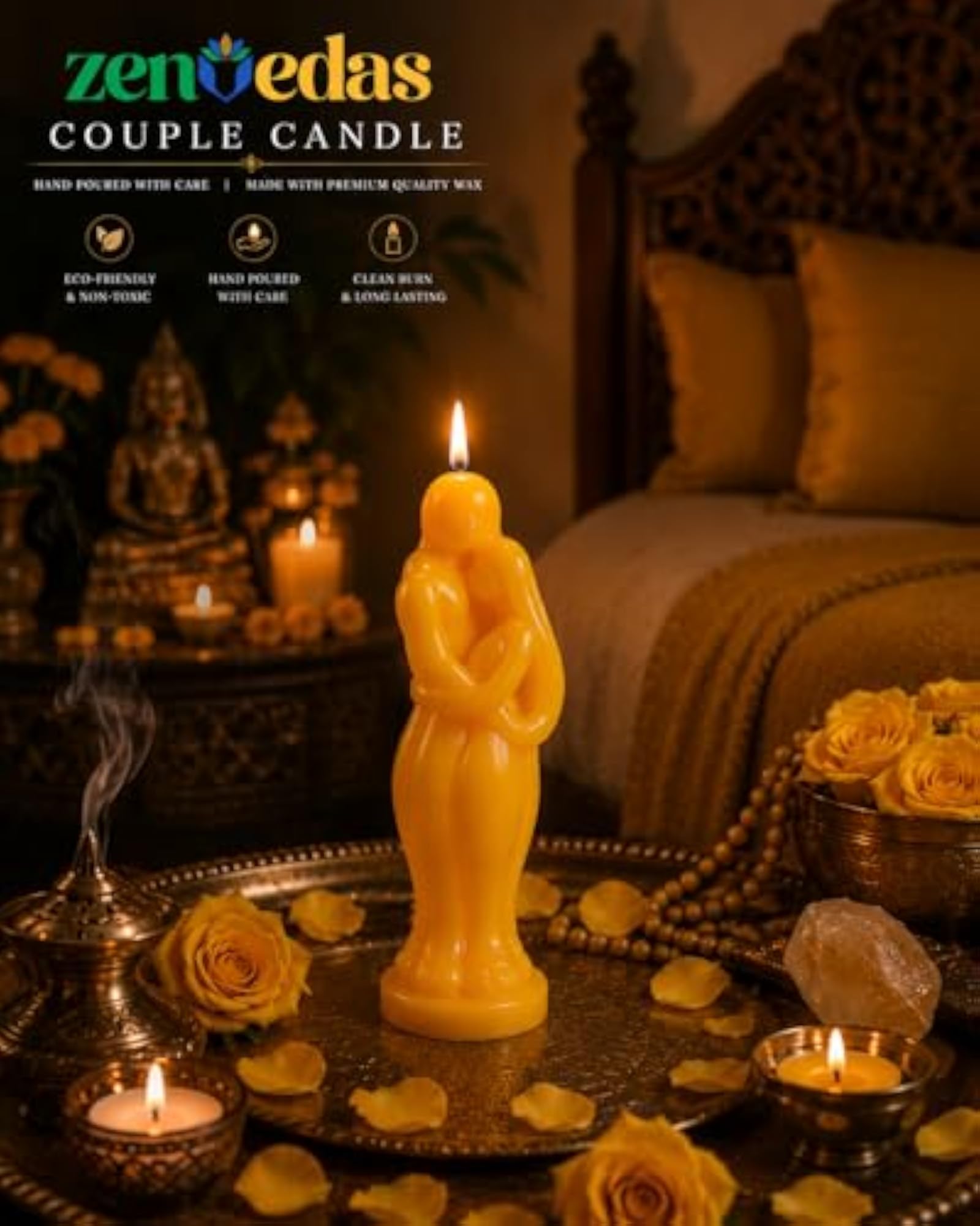 Couple Soy Wax Candle for Romantic Home Decor, Gift for Her