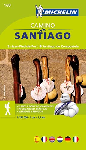 Mapa-Guía Camino de Santiago: St-Jean-Pied-de-Port - Santiago de Compostela 1/150 000: 160 (Mapas Temáticos Michelin)