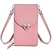 Suney Crossbody Phone Wallet, Niedlich 5,8 Zoll Leichte PU Leder Kleine Umhängetaschen Handytasche Brieftasche Outdoor Mini Telefon Umhängetasche mit verstellbarem Schultergurt Für Frauen - Rose Pink