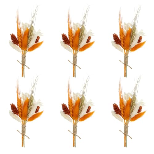 Ramo Mini Flores Secas Boho 6 pzas Naranja miniatura 1