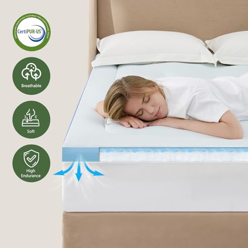 Image of Hansleep King Mattress Topper Memory Foam,King Size Pillow Top Mattress Pad