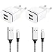Produktbild LUOATIP USB Ladegerät und Ladekabel 2M, Phone Datenkabel Nylon Kabel mit 2.1A 5V Netzteil Ladeadapter Stecker Charger Adapter Netzstecker Ladeset für iPhone XS/XS Max/XR/X 11 8 7 6 6S Plus SE 5S/5C