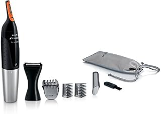Norelco Nose Trimmer with Advanced Protec-Tube Technology with DualCut Detail Trimmer & Facial