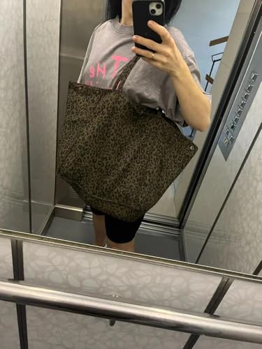 Bolsa tote de gran capacidad con estampado de leopardo miniatura 4