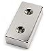 CMS Bar Magnet Rare Earth Neodymium Magnets Grade N50 2" X 1" X 1/2" w/Two #8 Countersink Holes on Both Sides 1 Pack Crafts Magnets Home Magnets Door Magnets for Sale