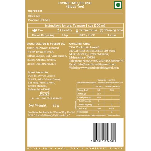 Image of Tea Culture of the World, Tea book | Tea Gift Pack, Diwali, Festive Gift Pack, Luxury Gift for Any Occasion - 25 Gram (Darjeeling tea)