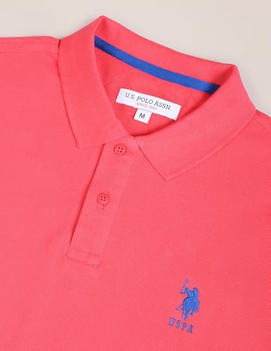 Image of U.S. Polo ASSN. Solid Slim Fit Polo T Shirts for Men - 100% Cotton, Half Sleeves Mens Tshirt