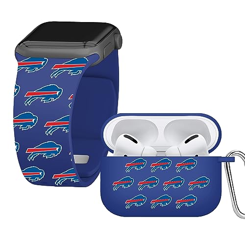 Game Time Buffalo Bills HD Combo Package Compatible with Apple Watch and AirPods Pro (Repeating 38/40/41mm Long)
