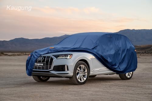 Image of Kaugung Custom Fit Car Cover for Audi Q7 & SQ7, Heavy Duty SUV Cover Waterproof All Weather Outdoor Protection, Breathable Full Exterior Cover with Vent, Rain Sun Snow UV Proof