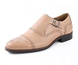 Asher Green AG416 - Men's Dress Wingtips - Cap Toe Monk Strap - Genuine Leather Shoes - Beige/Size 10.5