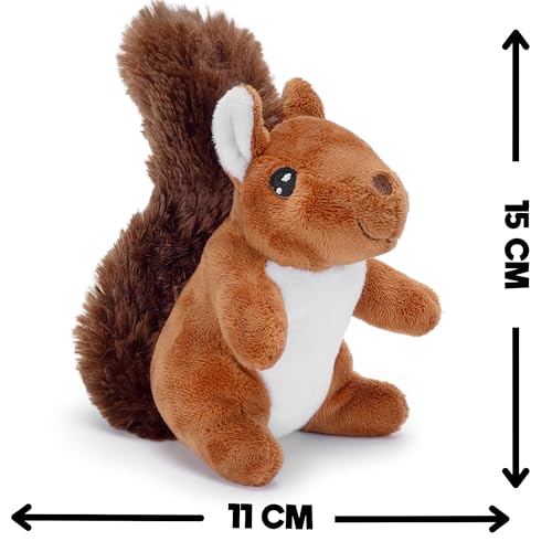 Zappi Co Eichhörnchen Kuscheltier (15 cm) – 100% recyceltes, umweltfreundliches Plüschtier – superweich & anschmiegsam – für Neugeborene, Babys & Kleinkinder