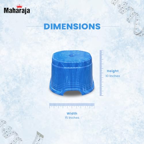 Image of MAHARAJA Neo Plastic Sitting Stool for Indoor Or Outdoor | Kitchen & Living Room (Blue, Pack of 2 (10 inch))