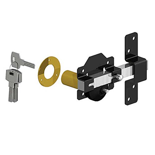 Gatemate Black Premium Rimlock Single Locking Bolt - Keyed Alike - 70Mm