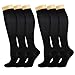Kuzimua 6 Paia di Calze a Compressione Graduata per Uomo E Donna, per Sport, Running, Corsa, Escursioni, Ciclismo, Giri in Bici, Sportive, Gravidanza, Viaggi in Aereo (Nero, l)