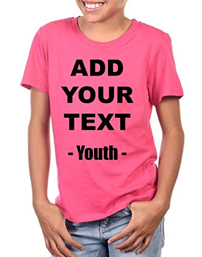 Custom T Shirts Youth Ultra Soft Add Your Own Text Message Cotton T Shirt