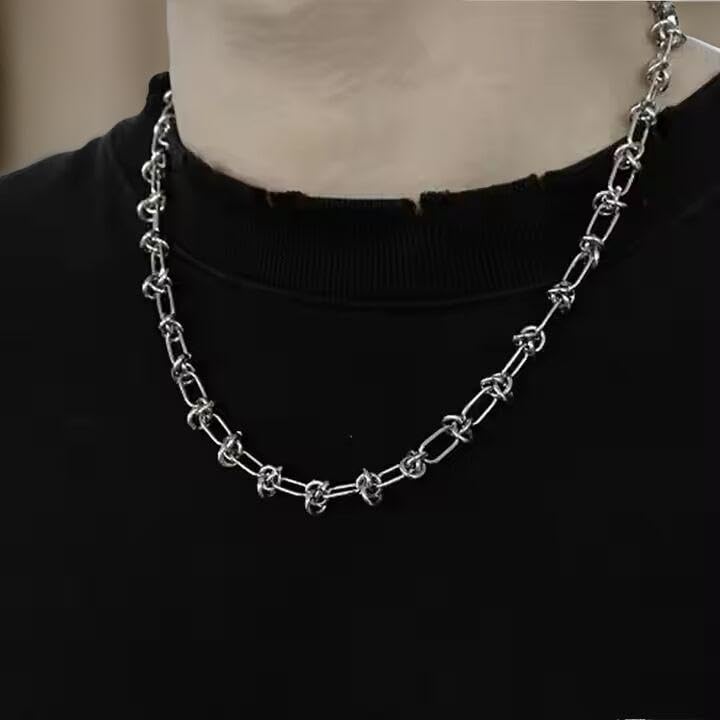Image of THE MEN THING Chain for Men, Luxury Pure Titanium Steel Chain | Silver Stainless Steel Chain | Necklace Jewellery for Men & Boys