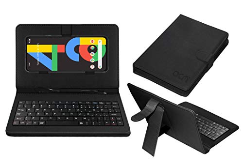ACM Keyboard Case Compatible with Google Pixel 4A Mobile Flip Cover Stand Direct Plug & Play Device for Study & Gaming Black