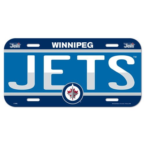 Placa de matrícula de Winnipeg Jets con acabado metálico de alta resistencia 1