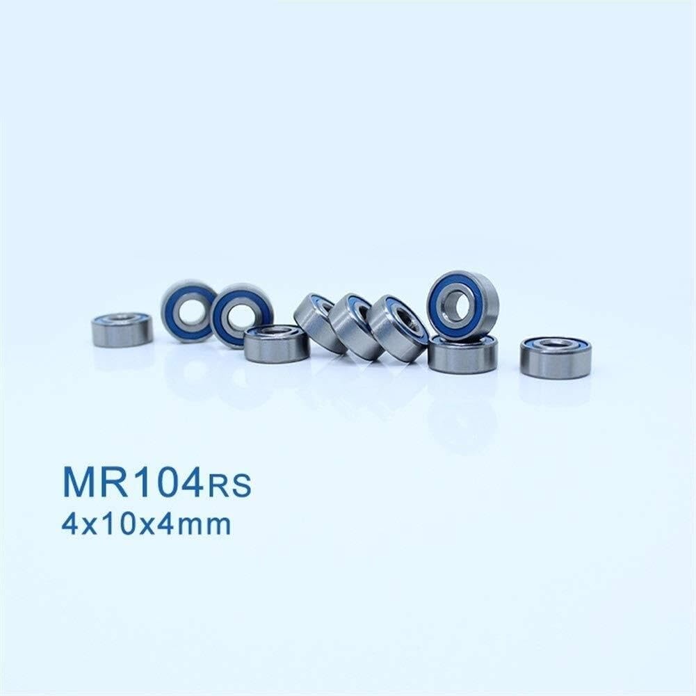 Łożysko, Zestawy naprawcze MR104RS kolorowe łożysko 4104 mm ABEC-3 dla Hobby elektryczny zdalnie sterowany samochód ciężarowy MR104 RS 2RS łożyska kulkowe MR104-2RS niebieskie uszczelnione 10 sztuk