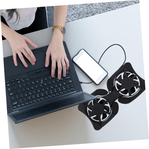 Soporte portátil para laptop con 2 ventiladores, enfriador plegable para notebook, alfombra de enfriamiento miniatura 4