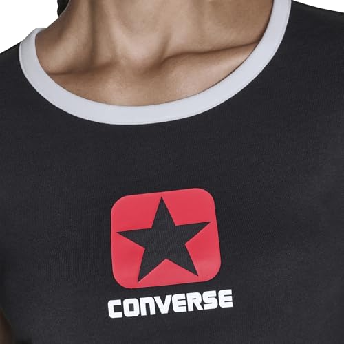 Converse Women's Casual Box Star Crew Neck T-Shirt, Black, M by Converse - Image 3