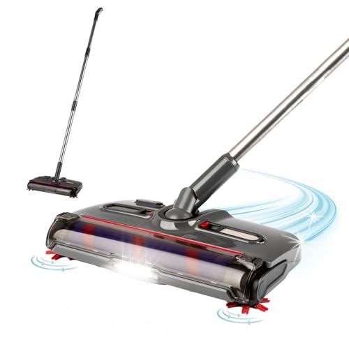 CLEANmaxx Akkubesen kabellos | Bodenfeger mit 1.200 U/min & 4 Bürsten | inkl. LED-Licht | Anti-Haar-System perfekt für Tierhaare | 60 Min Laufzeit | für Teppich Fliesen & Laminat