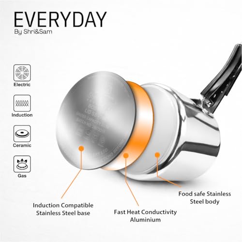 Image of Everyday Stainless Steel Pressure Cooker Set of 3 | 2L + 3L + 5L | Mirror Finish Inner Lid Design | Gas & Induction Compatible | Complete Family Cooking Set