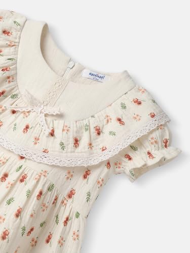 Image of Nautinati Girls' Floral Cotton Lace Dress White