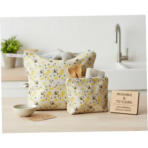 Bolsas de almacenamiento de pan premium pack de 2 envoltorios de cera de abejas naturales 6