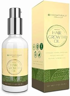 EssyNaturals Advanced Hair Growth Oil with Caffeine and Biotin - For Stronger, Thicker, Longer Hair, 1.7 oz (1 Pack)