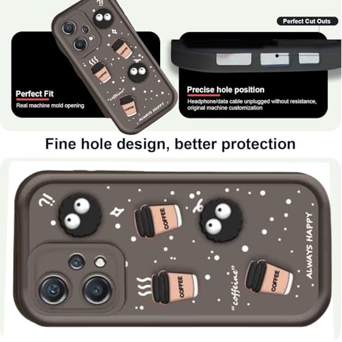 Image of Back Case Cover Compatible with OnePlus Nord CE 2 Lite 5G | Cute Fun Cartoon 3D Ball Coffee Silicone Case | Body Protection | Camera Protection | Shock Proof | (Brown)