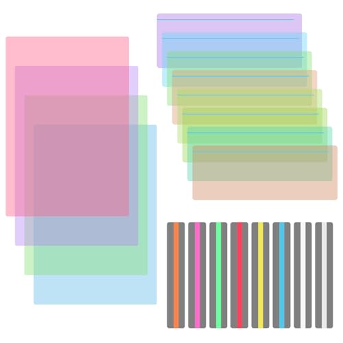 20 PCS Guided Reading Strips Set with 3 Sizes Dyslexia Support To...