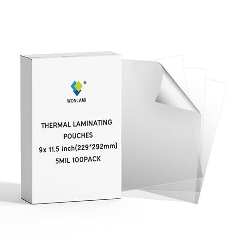 Thermal Laminating Pouches, 100Count, Clear, 5 mil., LaminateHomemade Ornaments, Fits LetterSized (9 in.x 11.5in.) Paper