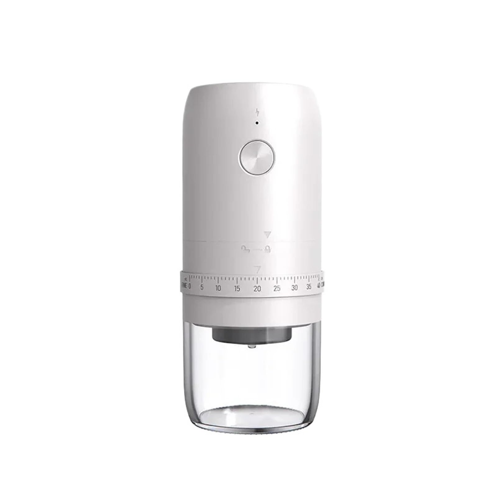 Molinillo de café eléctrico ajustable portátil blanco recargable para granos de café en casa