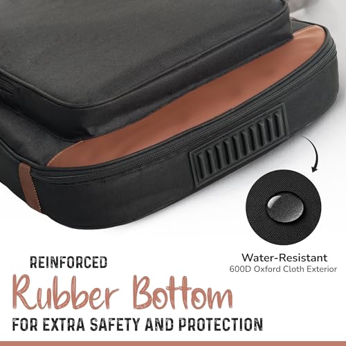 image for audioShark Bass Guitar Bag, 8mm Padded Gig Bag Backpack, Soft Black Ba