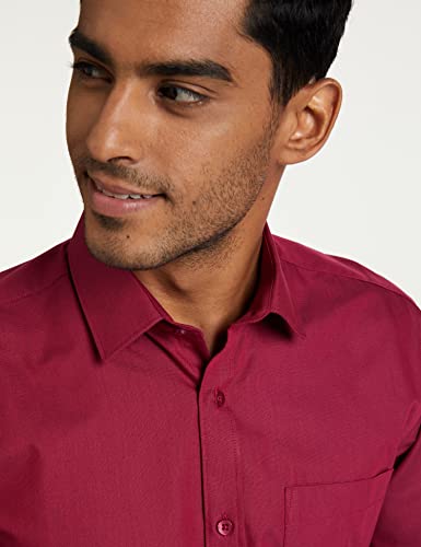 Image of Men's Solid Cotton Blend Formal Shirt with Pocket | Plain Design with Spread Collar & Full Sleeves - Regular Fit (Pack of 2)