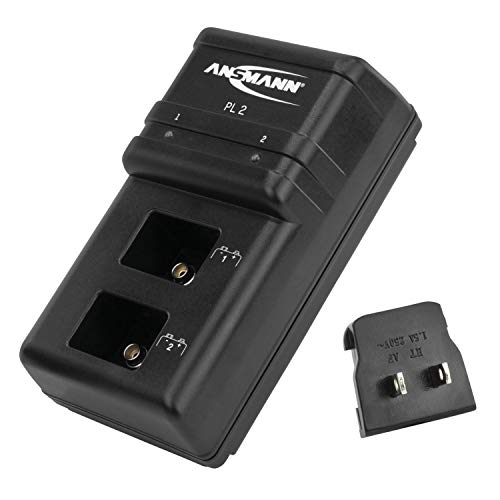 Ansmann 9V Battery Charger Powerline 2 For 1-2 Nimh / Nicd Rechargeable Batteries 9 Volt - 2 Bay Individual Cell Recharger For Rechargeable 9V Batteries + 2-Pack 300Mah 9V Batteries #TOP4