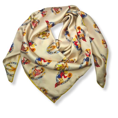 Wild Rag Silk Scarf 36'', Western Cowboy Scarves, Square Bandana,Silky Wild Rags