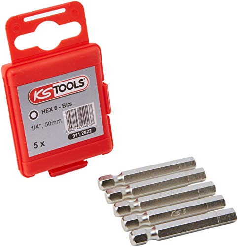 KS-Tools 911.2822 1/4" Bit Innen6kant,50mm,6mm,5, Chromé Satiné