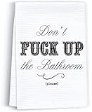 Peaces of Joy Funny Sayings Hand Towel for Bathroom, Rustic Cute Dish Kitchen Fingertip Towels for Home Gifts, Decorative Farmhouse Bath Sign for Men and Women