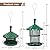 Metal Bird Feeder Tube Hanging Wild Bird Seed Feeder Squirrel Proof Birds Feeder for Outside Decoration, Large Capacity Feeder for Outdoor Garden,Green