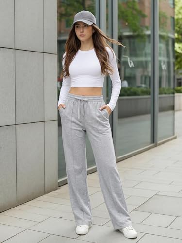 Tallemon Women's Tall 34in Sweat Pants Straight Leg Elevated Seams Comfy Gym Running Trouser Streetwear, Black, M — view 6