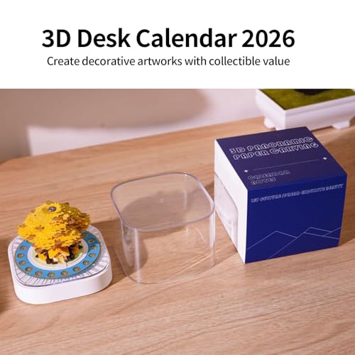 Calendrier de bureau 3D bloc-notes en papier sculpté, organisateur artistique de table 2026 - 7