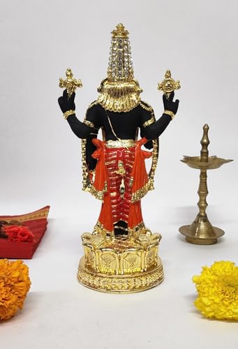 Image of Gold Art India Tirupati Balaji Idol for Mandir | Pooja Room Lord Vishnu Shree Venkateswara Swamy Statue God Balaji for Gift Living Room | Lord Vishnu Shree Venkateswara Swamy Statue for Home Decor