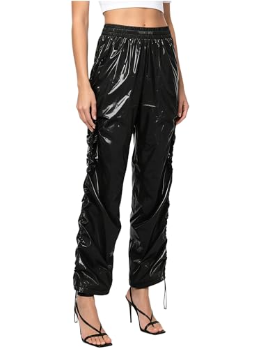 Pantalon de danse Y2K noir fluide pour femme vêtement ample et confortable style hip hop