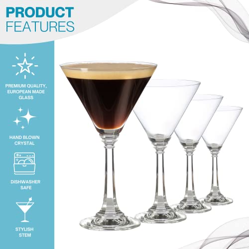 Martini Glasses Set Of 4 11 Oz Tall Martini Glasses